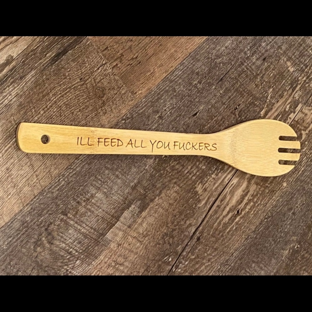 Laser Engraved Bamboo spoon